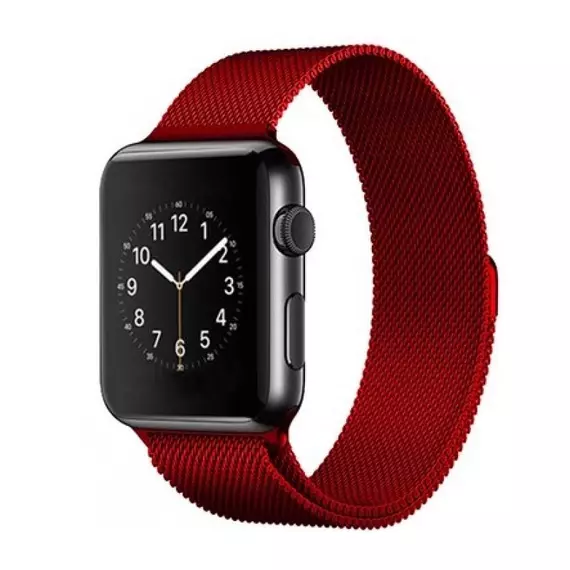 Apple-Watch-38-41-mm-milánói-mágneses-fém-szíj-piros