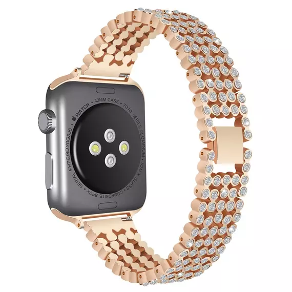 Apple-Watch-38-40-41mm-gyémántos-fém-szíj-rose-gold