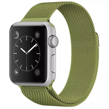 Apple Watch 38-41mm milánói mágneses fém szíj - zöld
